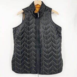 Bylyse Reversible Black Gold Zip Vest Women's XL Outdoor Spenard Quilted
